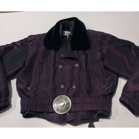 FERA Womens Sz10 Irredentist Purple Short Moto Jacket Ski Snowboard Western Belt - Picture 2 of 15